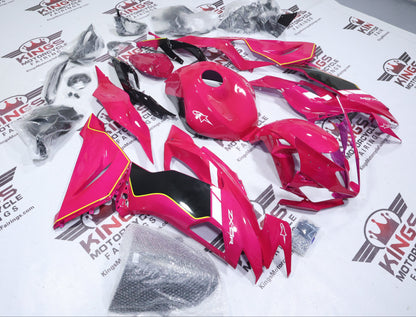Kawasaki Ninja ZX6R Fairings (2019-2023) Pink, Black, White, Yellow at KingsMotorcycleFairings.com