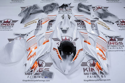 Kawasaki Ninja ZX6R Fairings (2019-2023) White, Orange, Black, Gold, Honeycomb at KingsMotorcycleFairings.com