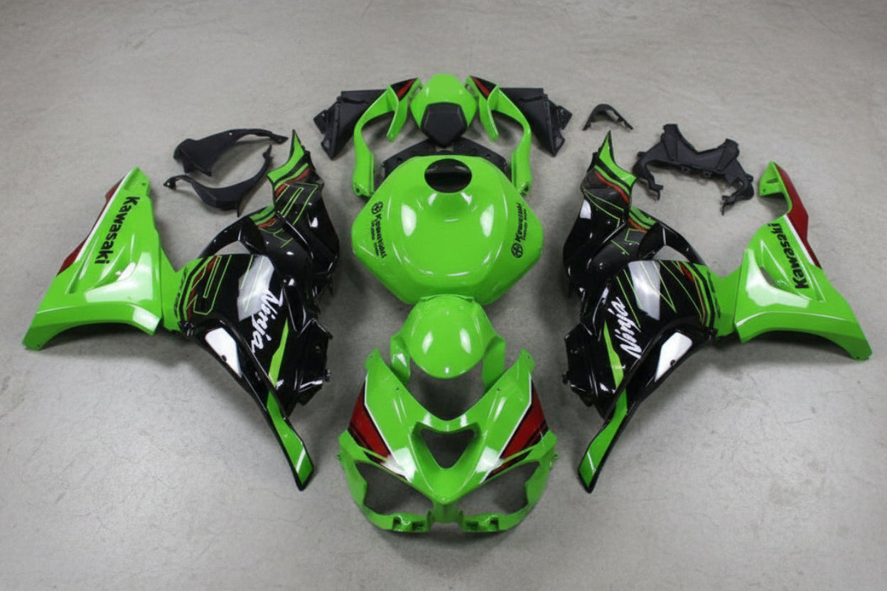 Kawasaki Ninja ZX6R Fairings (2024-2025) Green, Black, Red at KingsMotorcycleFairings.com