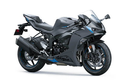 Kawasaki Ninja ZX6R Fairings (2024-2025) Matte Gray, Gloss Black, Blue at KingsMotorcycleFairings.com