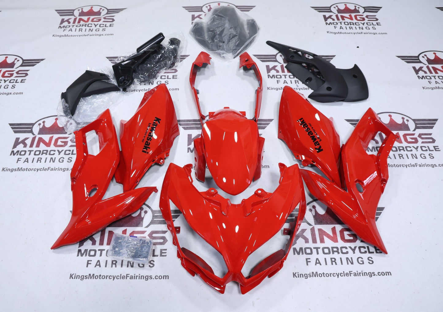 Kawasaki Versys 650 Fairings (2015-2021) All Red at KingsMotorcycleFairings.com