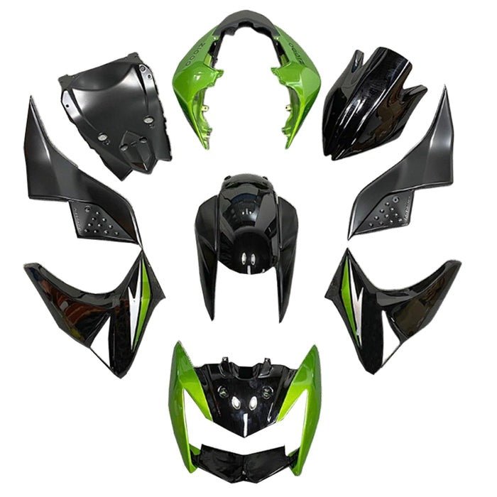 Kawasaki Z1000 Fairings (2007-2009) Black, Green, Silver at KingsMotorcycleFairings.com