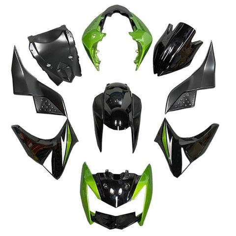 Kawasaki Z1000 Fairings (2007-2009) Black, Green, Silver at KingsMotorcycleFairings.com