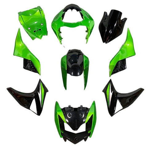 Kawasaki Z1000 Fairings (2007-2009) Green, Black, Silver at KingsMotorcycleFairings.com
