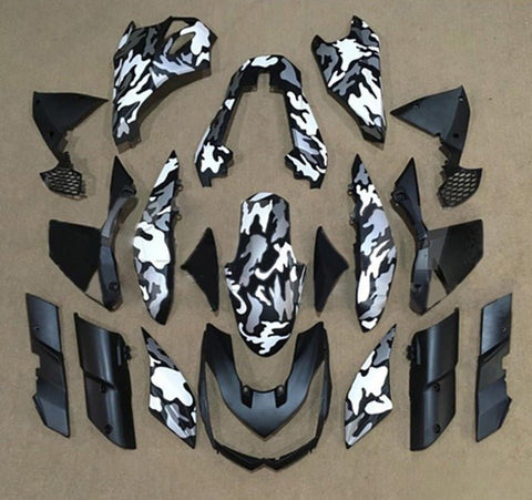 Kawasaki Z1000 Fairings (2010-2013) Black, Gray, White Camouflage at KingsMotorcycleFairings.com