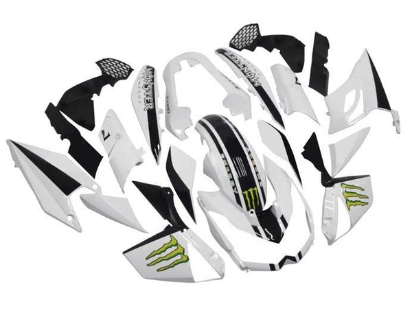 Kawasaki Z1000 Fairings (2010-2013) White, Black Monster at KingsMotorcycleFairings.com