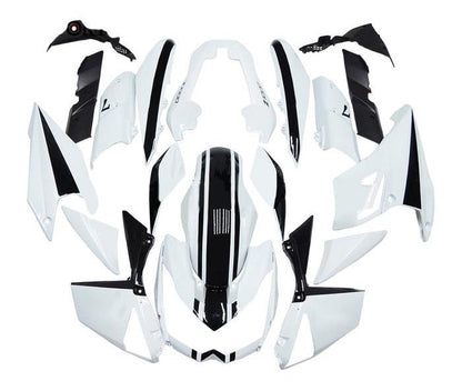 Kawasaki Z1000 Fairings (2010-2013) White, Black Stripe at KingsMotorcycleFairings.com