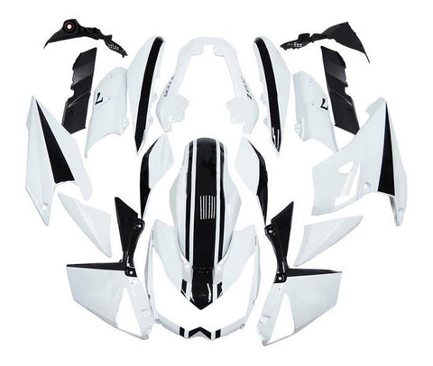 Kawasaki Z1000 Fairings (2010-2013) White, Black Stripe at KingsMotorcycleFairings.com