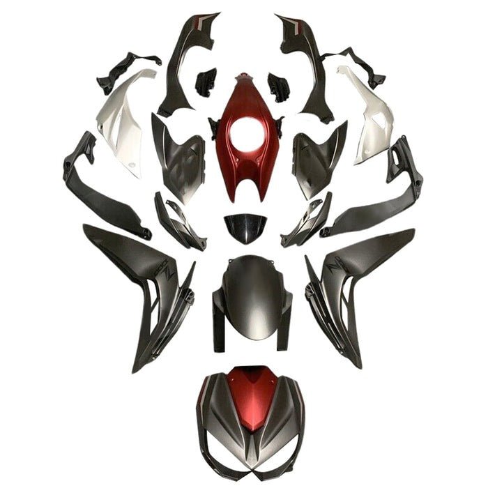 Kawasaki Z1000 Fairings (2014-2019) Matte Black, Candy Red at KingsMotorcycleFairings.com