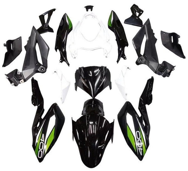 Kawasaki Z400 Fairings (2018-2024) Black, White, Green at KingsMotorcycleFairings.com