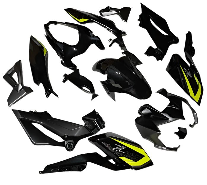 Kawasaki Z400 Fairings (2018-2024) Black, Yellow from KingsMotorcycleFairings.com