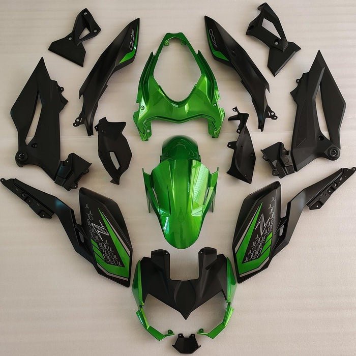 Kawasaki Z400 Fairings (2018-2024) Green, Black from KingsMotorcycleFairings.com