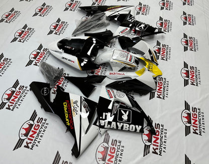 Kawasaki ZX-10R Fairings (2004-2005) Black, White, Yellow Playboy from KingsMotorcycleFairings.com