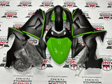Kawasaki ZX-10R Fairings (2006-2007) Matte Black, Green Stripe at KingsMotorcycleFairings.com