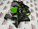 Kawasaki ZX-10R Fairings (2006-2007) Matte Black, Green Stripe from KingsMotorcycleFairings.com
