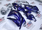 Kawasaki ZX-10R Fairings (2011-2015) Dark Blue, White at KingsMotorcycleFairings.com