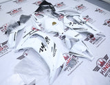 Kawasaki ZX-10R Fairings (2011-2015) White, Black Stripe from KingsMotorcycleFairings.com