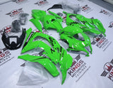 Kawasaki ZX-10R Fairings (2016-2020) Green, Black Stripe, White at KingsMotorcycleFairings.com