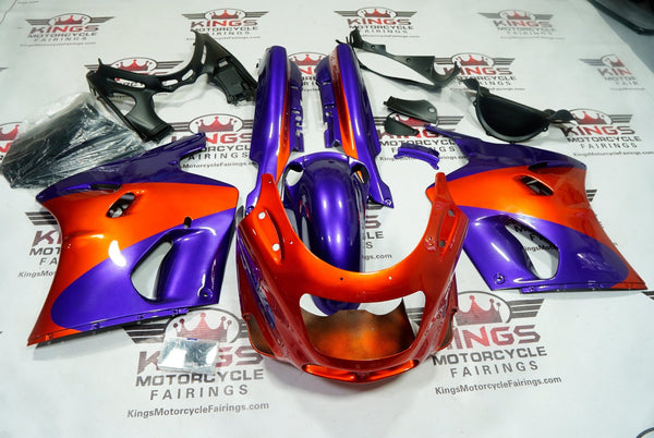 Kawasaki ZX-11 / ZZR1100 D Model Fairings (1993-2001) Purple, Orange at KingsMotorcycleFairings.com