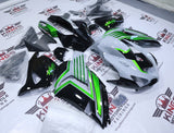 Kawasaki ZX-14R Fairings (2006-2011) Nardo Gray, Green Stripe, Black at KingsMotorcycleFairings.com
