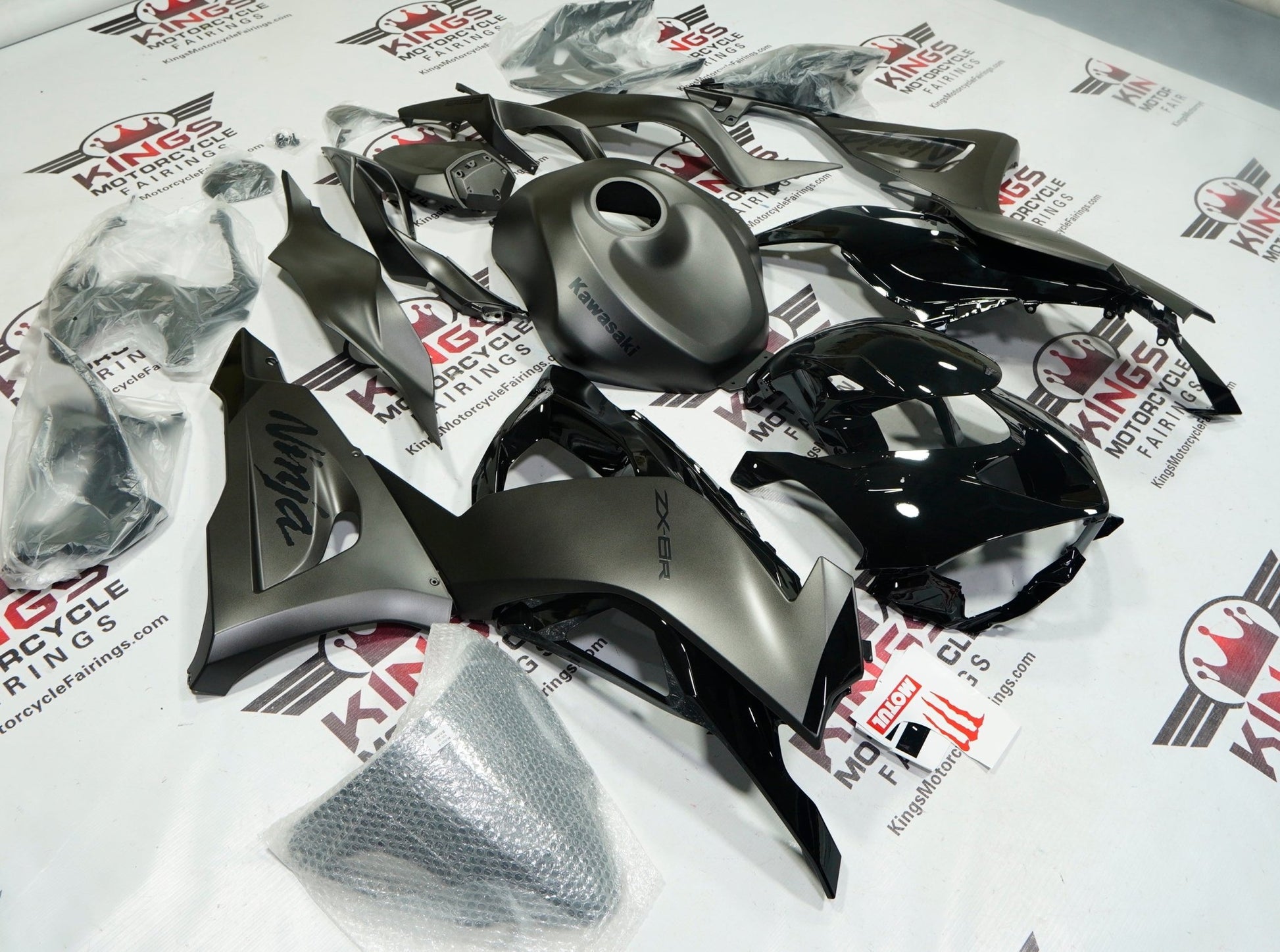 Kawasaki ZX-6R 636 Fairings (2024-2025) Matte Black, Matte Gray, Black Gloss at KingsMotorcycleFairings.com