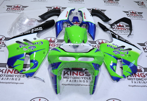 Kawasaki ZX-9R Fairings (1994-1997) Green, Blue Corona at KingsMotorcycleFairings.com