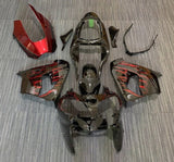Kawasaki ZX-9R Fairings (2002-2003) Black, Red Flames at KingsMotorcycleFairings.com