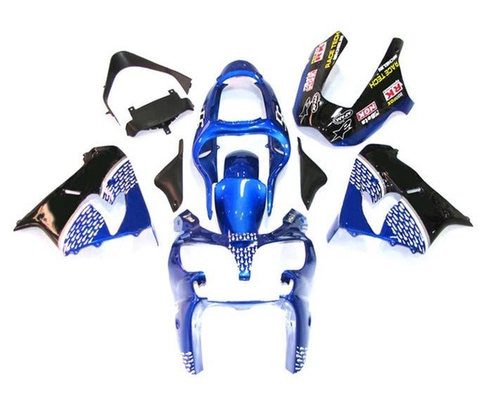 Kawasaki ZX9R Fairings (2002-2003) Blue, Black, White Arrows at KingsMotorcycleFairings.com