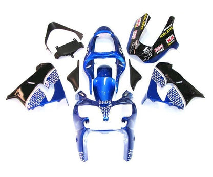 Kawasaki ZX9R Fairings (2002-2003) Blue, Black, White Arrows at KingsMotorcycleFairings.com