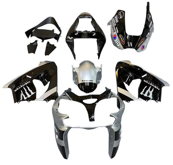 Kawasaki ZX-9R Fairings (2002-2003) Silver, Black, Monster at KingsMotorcycleFairings.com