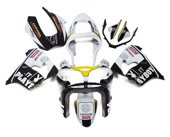 Kawasaki ZX9R Fairings (2002-2003) White, Black, Playboy at KingsMotorcycleFairings.com