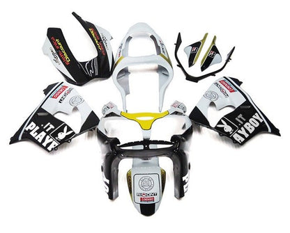 Kawasaki ZX9R Fairings (2002-2003) White, Black, Playboy at KingsMotorcycleFairings.com