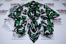 Kawasaki ZX10R Fairings (2004-2005) Black, Green, White Camouflage at KingsMotorcycleFairings.com