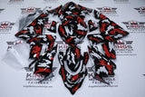 Kawasaki ZX10R Fairings (2004-2005) Black, Red, White Camouflage at KingsMotorcycleFairings.com
