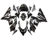 Kawasaki ZX10R Fairings (2004-2005) Black, White Stripe at KingsMotorcycleFairings.com