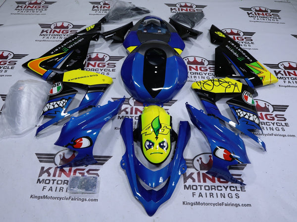 Kawasaki ZX10R Fairings (2004-2005) Blue, Yellow Creature at KingsMotorcycleFairings.com