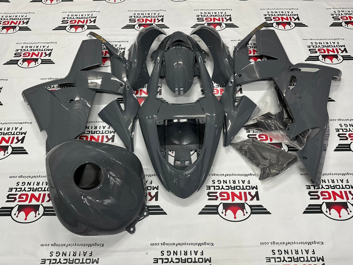 Kawasaki ZX-10R Fairing kit (2004-2005) Dark Nardo Gray, Gold at KingsMotorcycleFairings.com