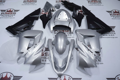 Kawasaki ZX10R Fairings (2004-2005) Silver, Matte Black at KingsMotorcycleFairings.com