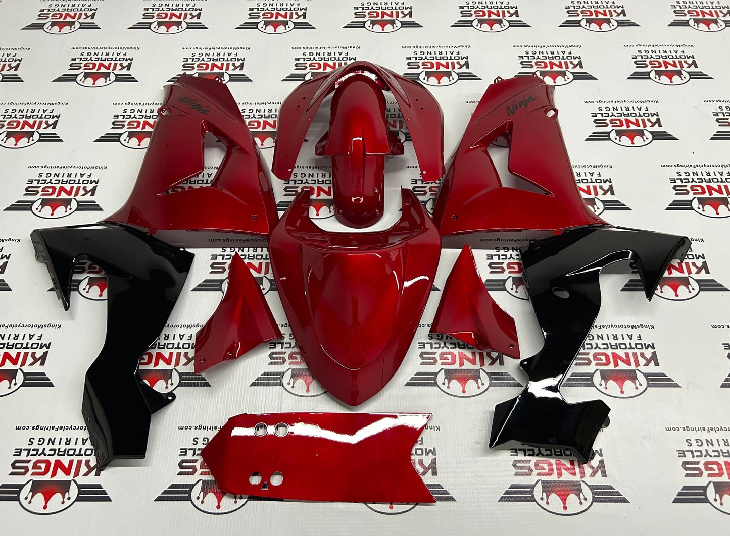 Kawasaki ZX10R Fairings (2006-2007) Candy Red, Black at KingsMotorcycleFairings.com