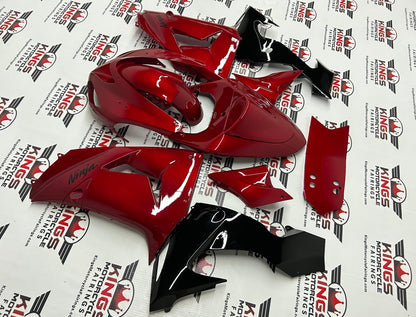 Kawasaki ZX10R Fairings (2006-2007) Candy Red, Black from KingsMotorcycleFairings.com