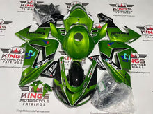Kawasaki ZX10R Fairings (2006-2007) Green, Black, White Pinstripe at KingsMotorcycleFairings.com