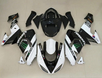 Kawasaki ZX10R Fairings (2006-2007) White, Black Monster Energy at KingsMotorcycleFairings.com