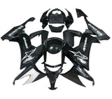 Kawasaki ZX10R Fairings (2008-2010) Black, White Alpinestars at KingsMotorcycleFairings.com