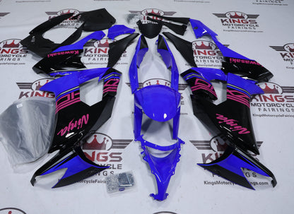 Kawasaki ZX10R Fairings (2008-2010) Blue, Black, Pink at KingsMotorcycleFairings.com