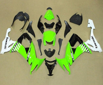 Kawasaki ZX10R Fairings (2008-2010) Gloss Green, White, Black at KingsMotorcycleFairings.com