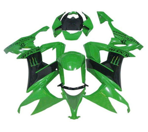 Kawasaki ZX10R Fairings (2008-2010) Green, Black, Monster at KingsMotorcycleFairings.com