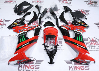 Kawasaki ZX10R Fairings (2008-2010) Red, Black, Green Monster at KingsMotorcycleFairings.com