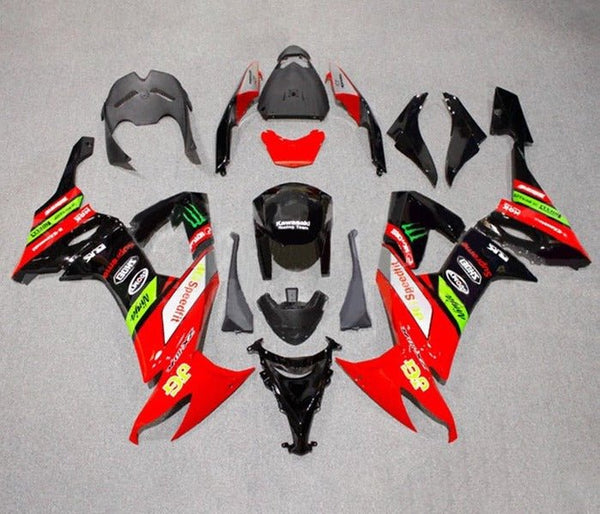 Kawasaki ZX10R Fairings (2008-2010) Red, Black, Green at KingsMotorcycleFairings.com