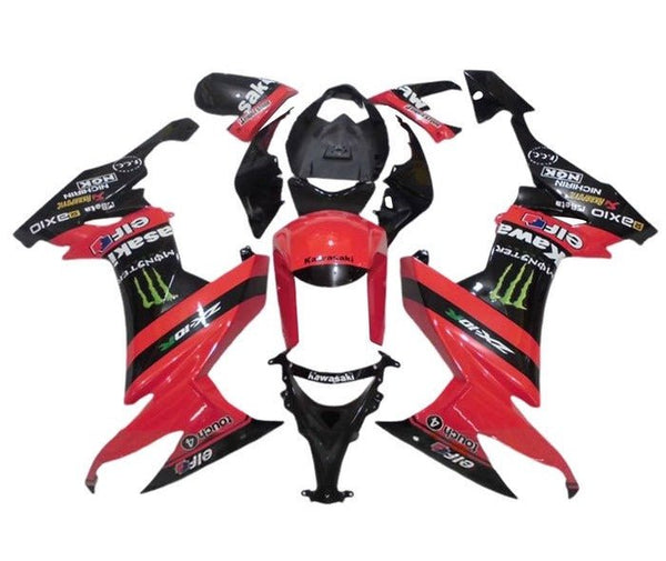 Kawasaki ZX10R Fairings (2008-2010) Red, Black, Monster at KingsMotorcycleFairings.com