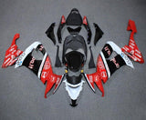 Kawasaki ZX10R Fairings (2008-2010) Red, Black, White Stripe at KingsMotorcycleFairings.com